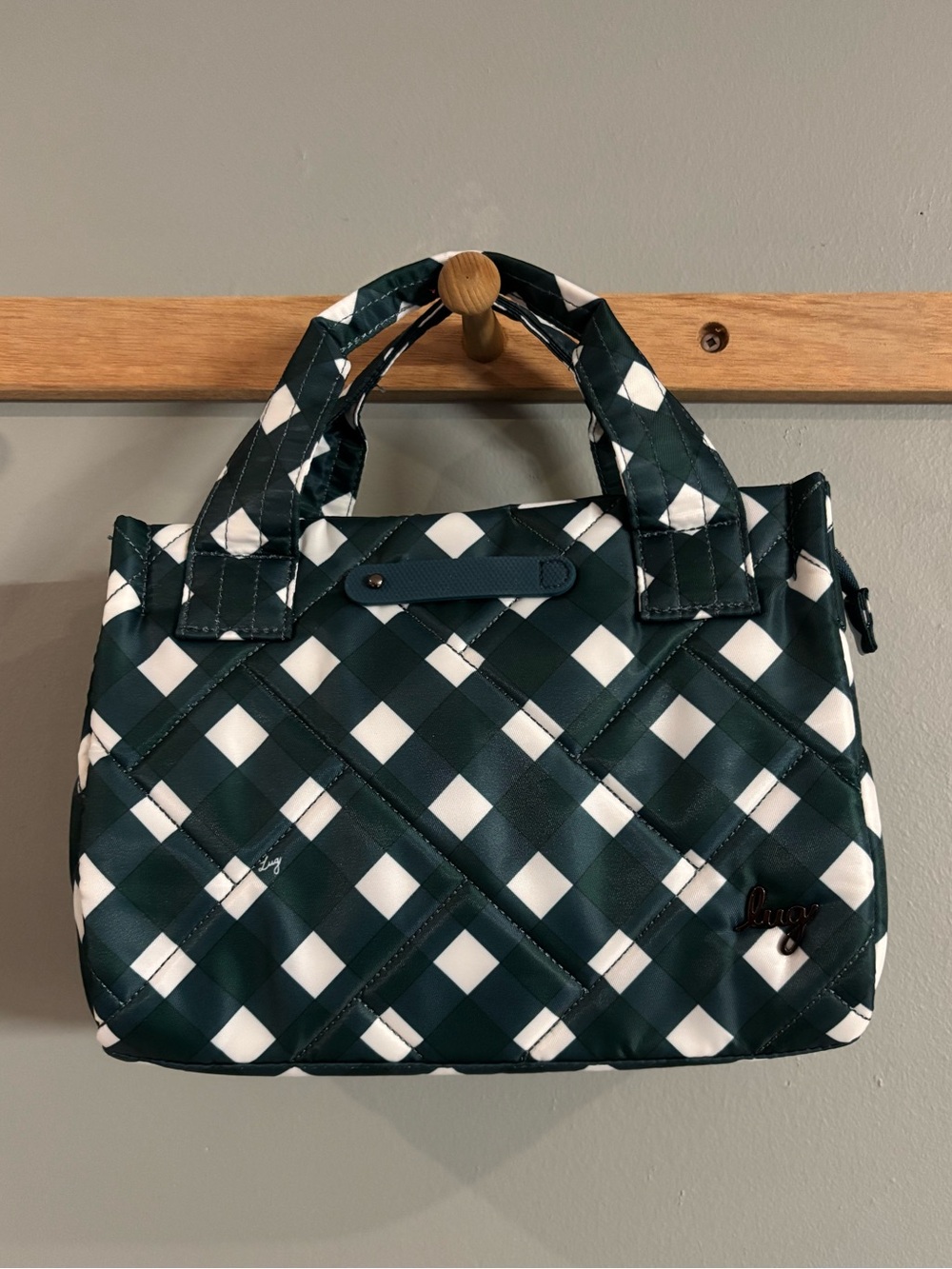 Lug Jitterbug Green & White Quilted Tote Bag
